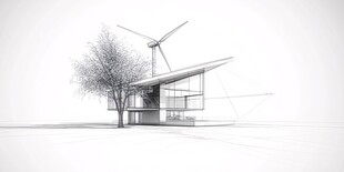 简约现代风力发电建筑设计