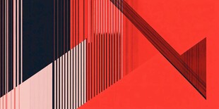 红色几何线条抽象背景图