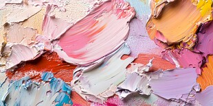 多彩油画颜料纹理特写