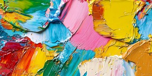 多彩油画颜料纹理特写