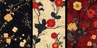 中式花卉图案纹理设计