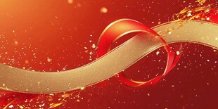 红色金带闪耀背景图