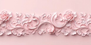 粉色浮雕花卉装饰图案