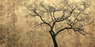 枯树背景墙 复古艺术感