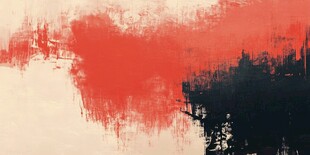 抽象红黑笔触艺术背景图