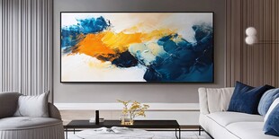 现代客厅的抽象艺术挂画