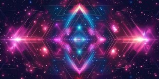 炫彩科幻宇宙几何光影图案