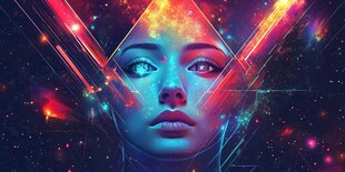 未来感科幻女性头像插画