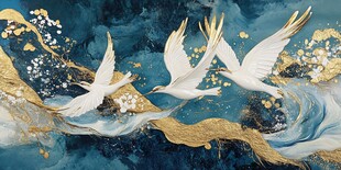 金蓝绘就白鸽翱翔图景