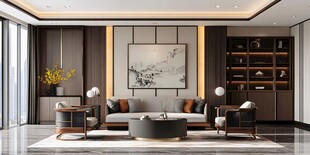 新中式风格客厅优雅设计