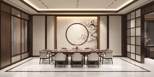 中式雅致餐厅室内场景