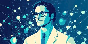 科技男士与网络背景形象