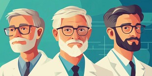 三位专业医生形象展示