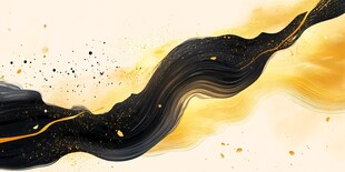 黑金流体艺术抽象背景图