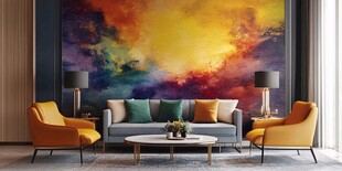 多彩艺术风客厅家居布置