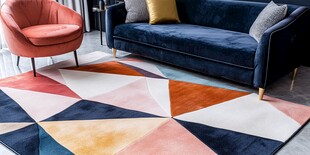 多彩几何图案客厅地毯