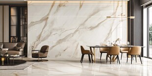 现代轻奢风大理石餐厅空间