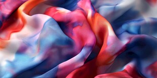 五彩飘逸丝绸纹理特写