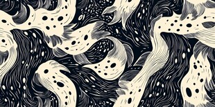 黑白抽象流体纹理图案