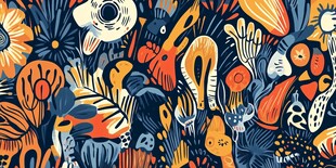 奇幻植物图案插画