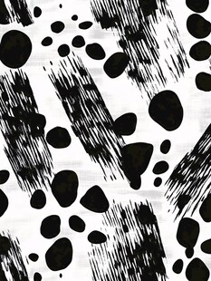黑白笔触斑点抽象图案