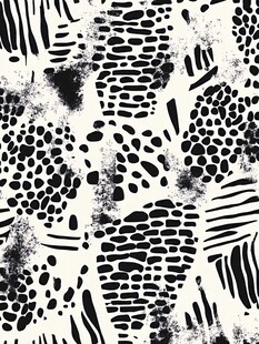 黑白动物纹理抽象图案