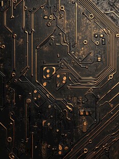复古风电路板纹理特写