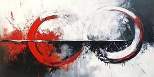 抽象双环艺术画作