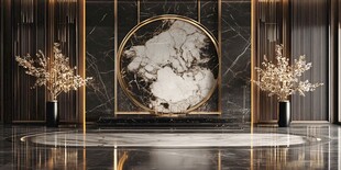 奢华大理石装饰的雅致空间