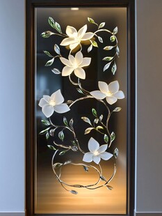 中式花卉玻璃装饰艺术品