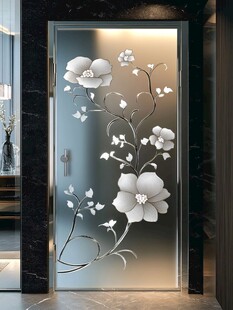 艺术花卉玻璃门设计