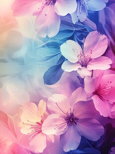 梦幻绚丽花朵背景图