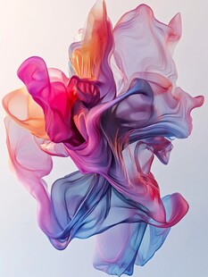 梦幻彩色飘带艺术影像