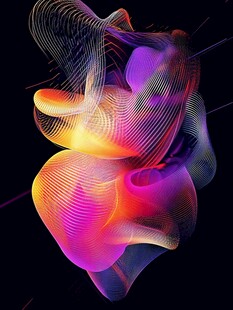 炫彩流动线条抽象艺术图