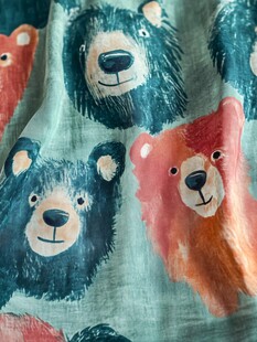 可爱小熊印花布料图案