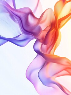 梦幻炫彩飘带艺术画面