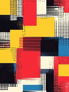 几何色块抽象艺术图案