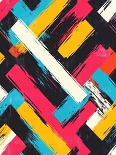 多彩几何笔触抽象图案