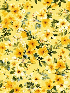 黄色花卉图案背景图