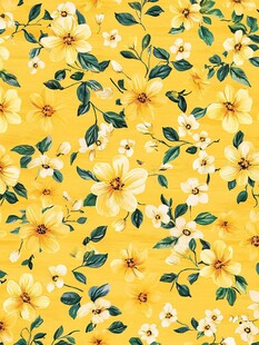 黄色花卉植物图案背景图