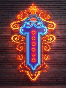 复古霓虹字母装饰墙