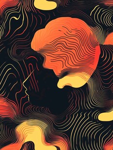 抽象线条人脸艺术图案