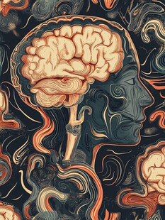 梦幻人脑与抽象元素图案