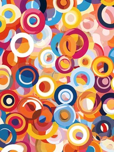 多彩圆环抽象图案背景