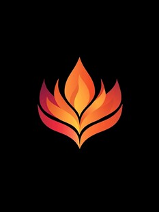 火焰形状抽象标志设计