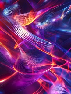 炫彩流动光线抽象背景图