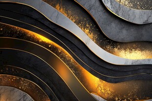 黑金波浪质感抽象背景图