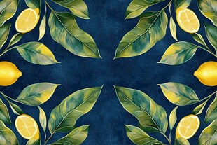 柠檬绿叶的精美图案设计