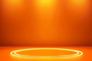 橙色灯光环形舞台背景