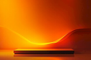 橙红色渐变光影展示台